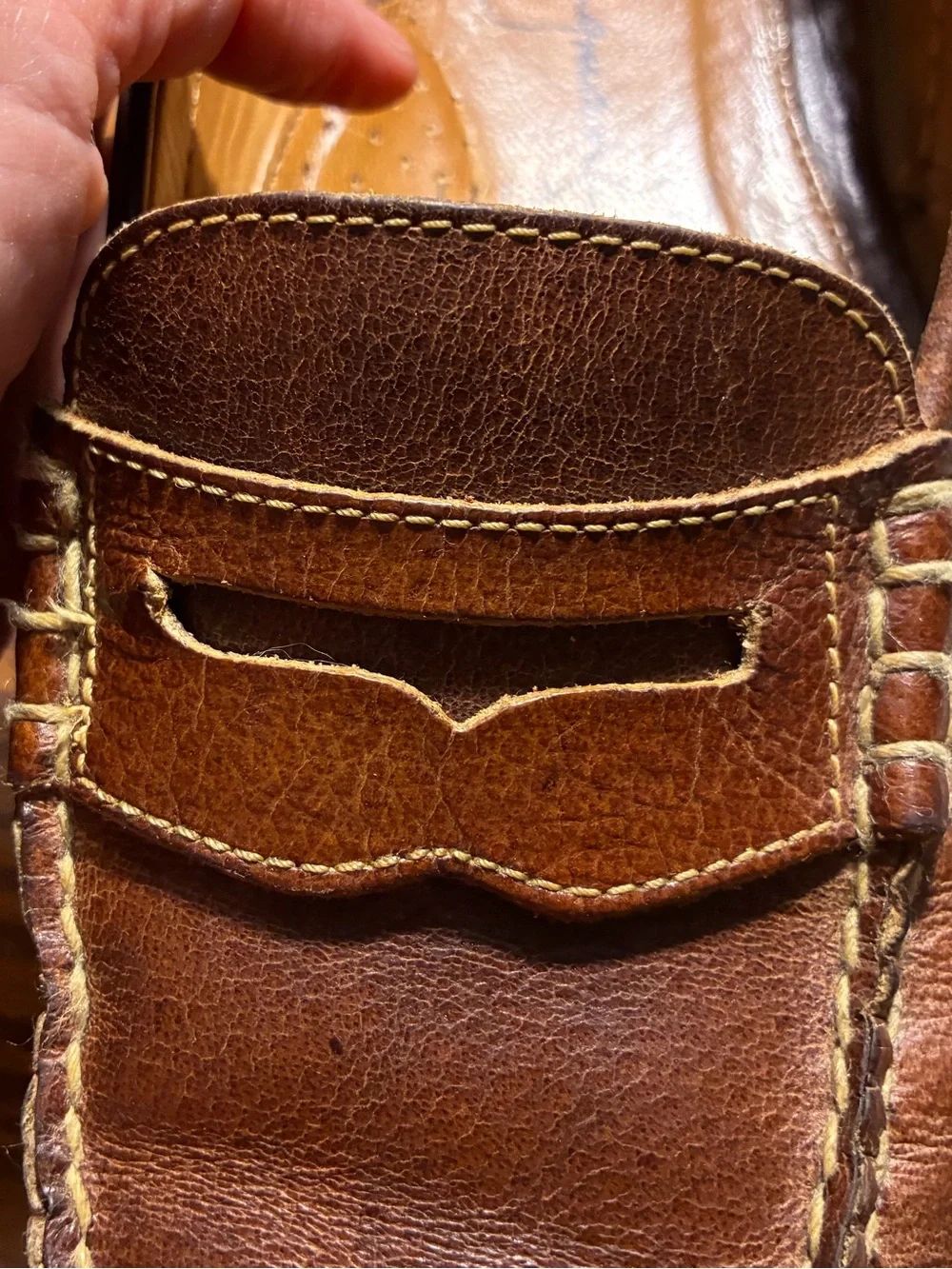 Martin Dingman Vibram Sole Penny Loafers Brown Leather Size 9.5